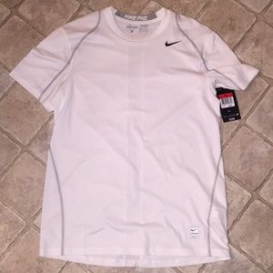 White Nike Pro fitted shirt